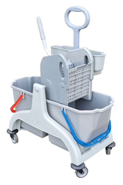 COLIS DE 2 CHARIOTS DE LAVAGE PRESSE A PLAT POIGNEE LATERALE