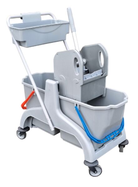 LOT 2 CHARIOTS DE LAVAGE BI BACS A ROULETTES PRESSE AVEC MACHOIRES TIMON AR