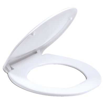 ABATTANT WC BLANC CHARNIERE INOX FERMETURE LENTE