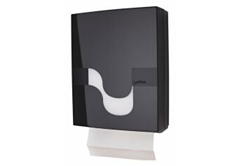 DISTRIBUTEUR ESSUIE MAINS FEUILLE A FEUILLE EN V NOIR