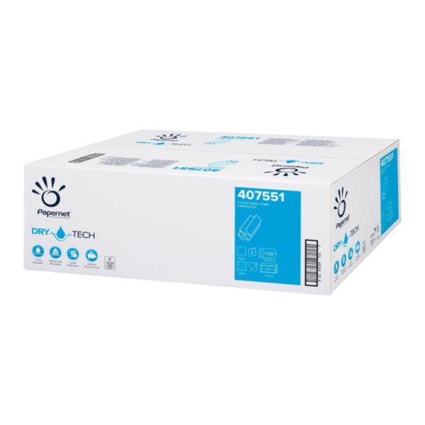 CARTON 2600 FEUILLES 20 PAQUETS DE 130 FORMATS 20.3 X 24 CM 2 PLIS  DE 18 GR PLIAGE EN Z  BLANC TECHNOLOGIE DRY TECH EXTRA DOUX 