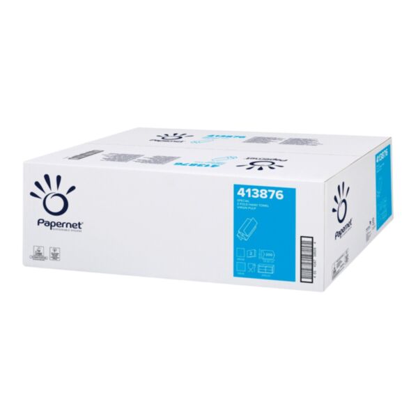 CARTON 4000 FEUILLES 20 PAQUETS DE 200 FORMATS PLIAGE EN Z  20.3 X 24 CM 2 PLIS DE 18 GR BLANC PURE OUATE