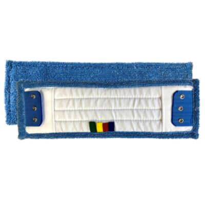 CARTON 100 FRANGES MICROFIBRE ECOLINE 40 CM BLEUES POCHE/LANGUETTES 3 OEILLETS