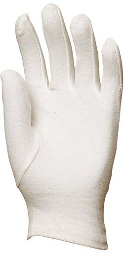 PAQUET DE 10 PAIRES DE GANTS COTON BLANC COUSU FOURCHETTE 