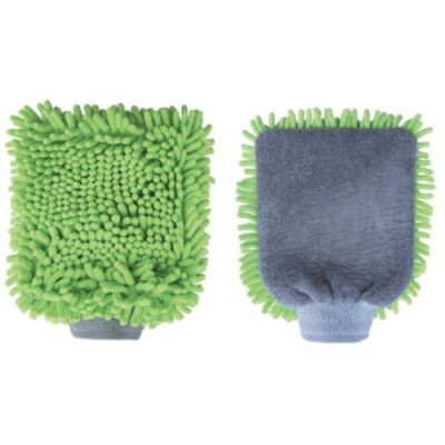  GANTS MICROFIBRES DOUBLE FACES CHENILLES ET BOUCLETTES