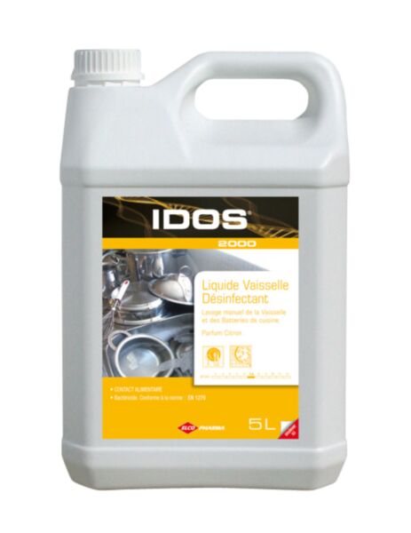 CARTON 2X5L LIQUIDE VAISSELLE PLONGE MANUELLE CITRONNÉ DÉSINFECTANT BACTÉRICIDE HAUTE CONCENTRATION - CONTACT ALIMENTAIRE EN 1276 - EN 13697