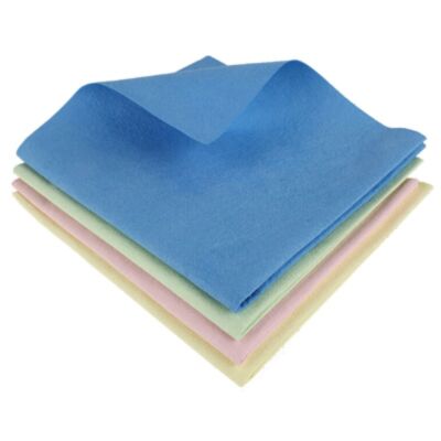 SACHET 5 LAVETTES LISSES NON TISSEES MICROFIBRES 35x40CM 130GR 