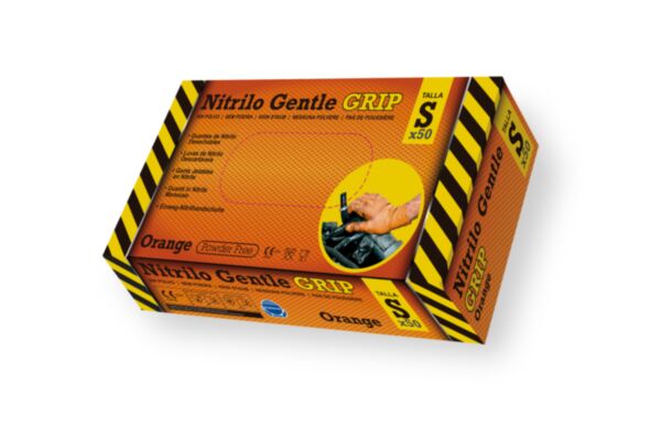 CARTONS 10 BOITES 50 GANTS NITRILE GRIP ORANGE 8,5 GR
