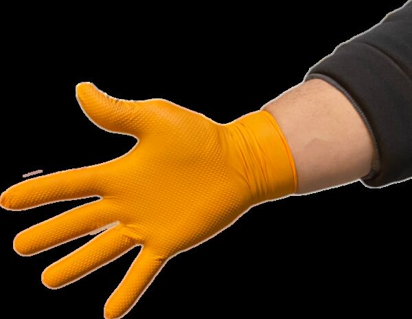 CARTON 10 BOITES  50 GANTS NITRILE ORANGE 8,6 GR NON POUDRE 