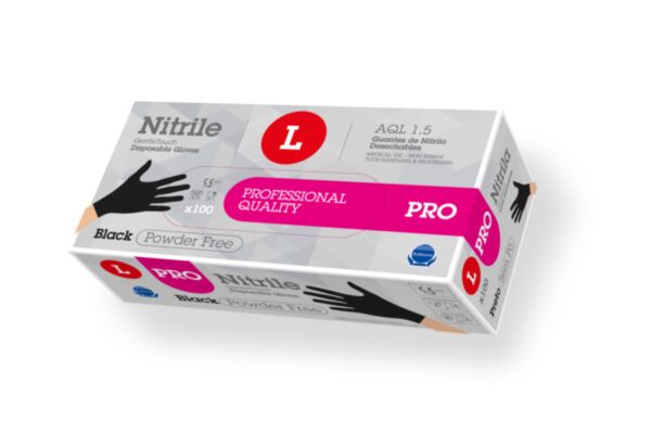 CARTON 10 BOITES 100 GANTS NITRILE NOIR 5 GR NON POUDRE 
