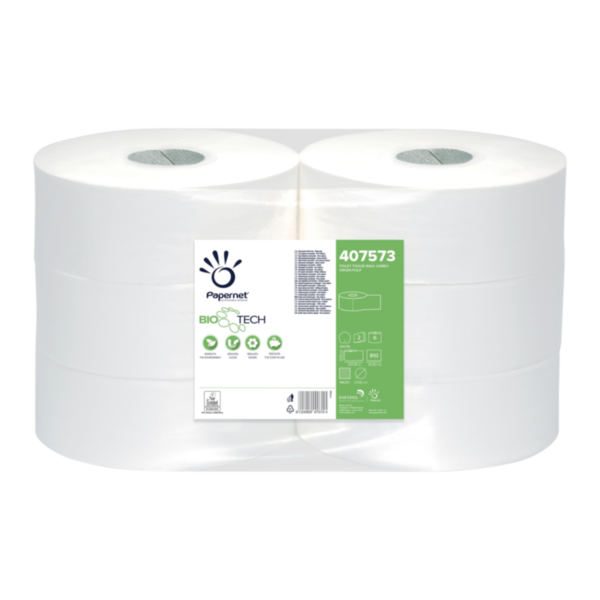COLIS 6 RLX MAXI JUMBO MAXI CONFORT 810 FORMATS DE 30,5 CM LAIZE CONFORT 9,5 CM 2 PLIS DE 16,5 GR BLANC PURE OUATE BIOTECH