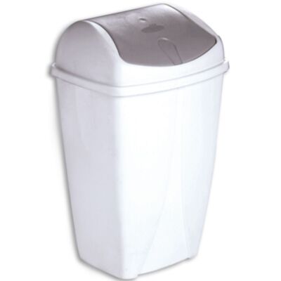 POUBELLE 50 LITRES BLANCHES COUVERCLE BASCULANT