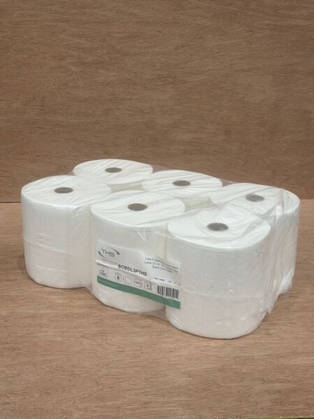 COLIS 6 BOBINES DEVIDAGE LATERAL LAIZE 20 CM 100 METRES 3 X 17 GR BLANC PURE OUATE