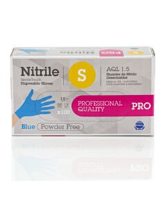 CARTON 10 BOITES 100 GANTS NITRILE BLEU 4,6 GR NON POUDRE 